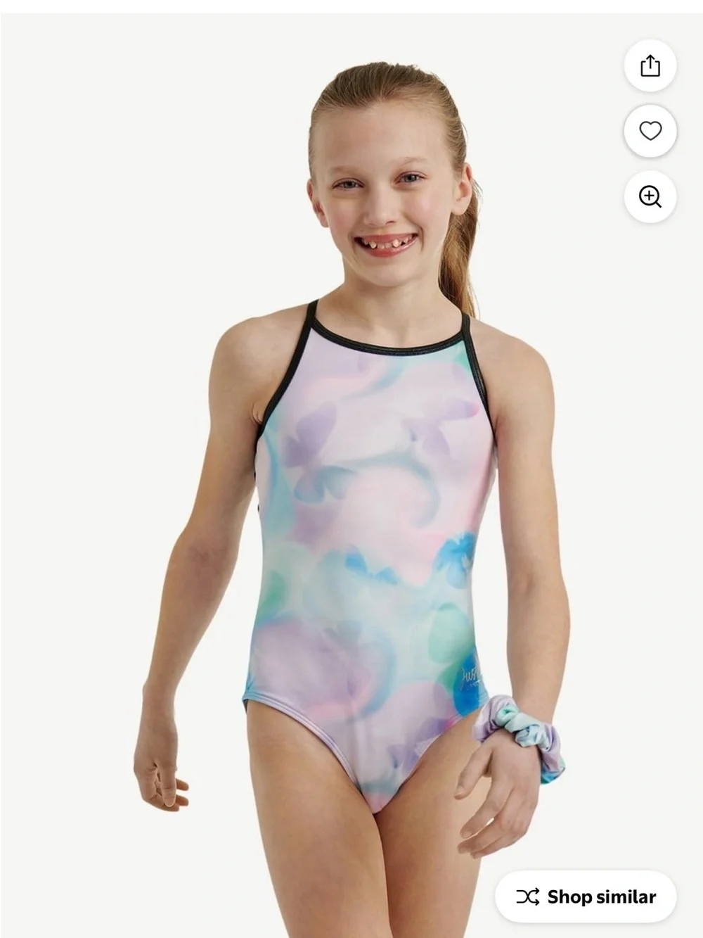 NWT Justice Girls Pastel Tie Dye Leotard w/ Matching Scrunchie Gymnastics Dance